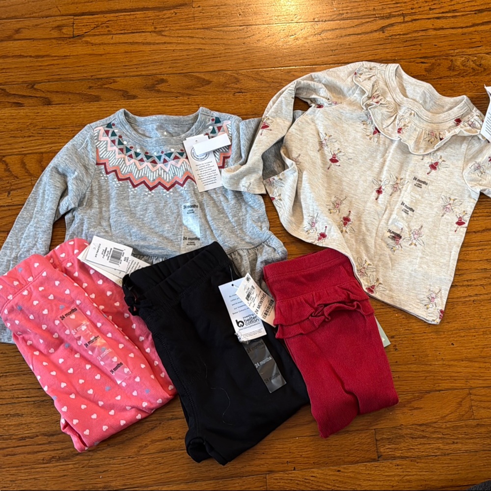 Assorted Kids' Clothing Bundle - Gray, Pink, Red, Black